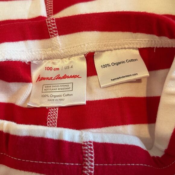 Hanna Andersson Long John Pajama Set – Red & White Stripe – Toddler Size 4 - Picture 10 of 10
